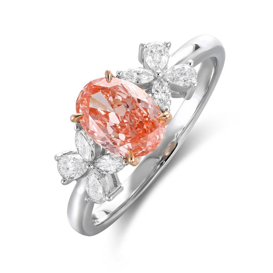 PT950 1.05ct Lab Grown Pink Colors Diamond Ring