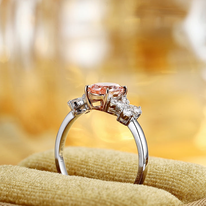 PT950 1.05ct Lab Grown Pink Colors Diamond Ring