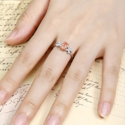 PT950 1.05ct Lab Grown Pink Colors Diamond Ring