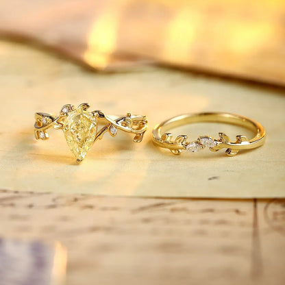 18K Lab Grown Yellow Diamond Ring