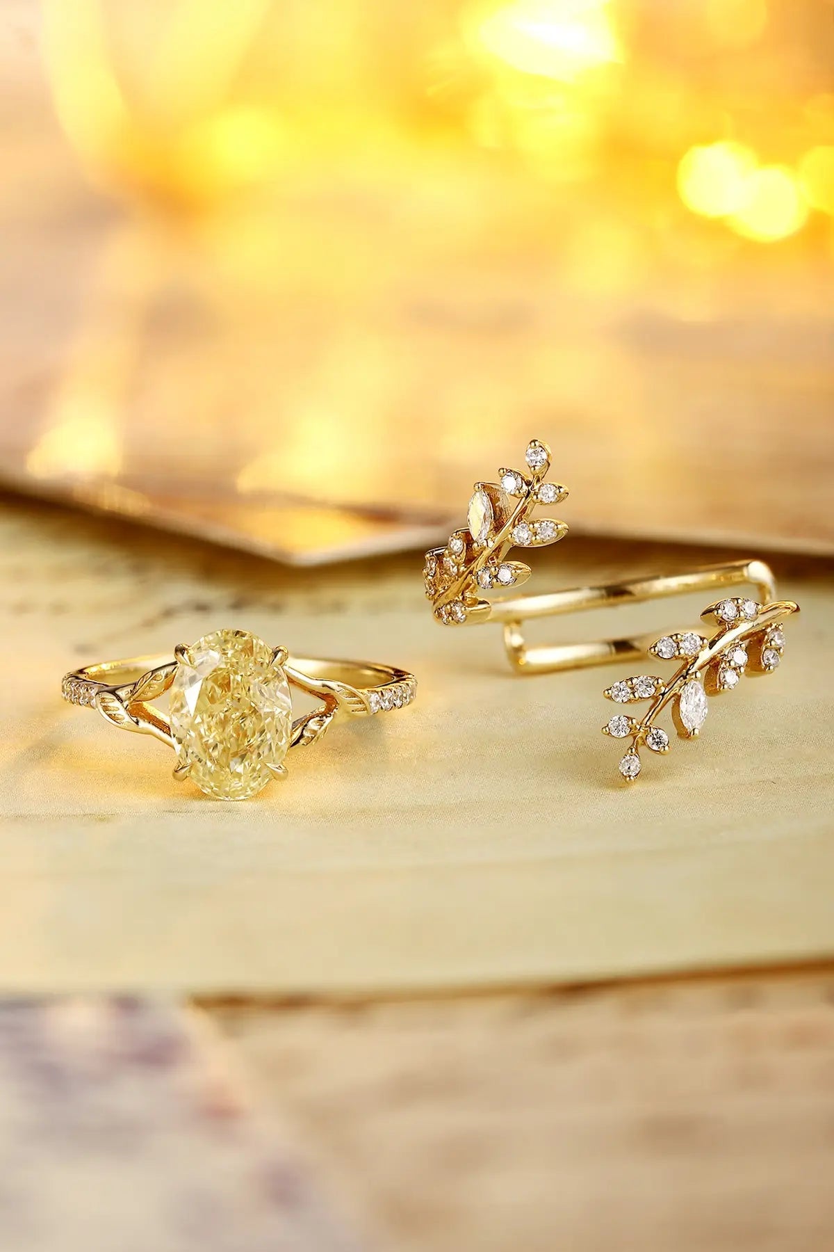 18K 1.84ct Oval Shape Lab Grown Yellow Diamond Ring