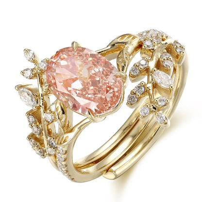 18K 2.2ct Oval Shape Lab Grown Pink Diamond Ring