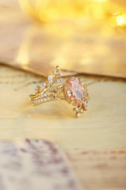 18K 2.2ct Oval Shape Lab Grown Pink Diamond Ring