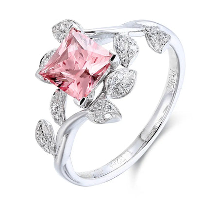 PT950+18K 1.5ct Princess Cut Gold Lab Grown Diamond Ring