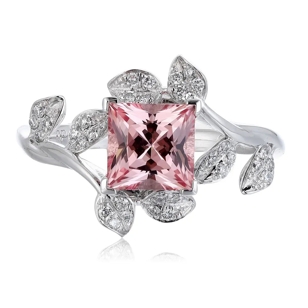PT950+18K 1.5ct Princess Cut Gold Lab Grown Diamond Ring