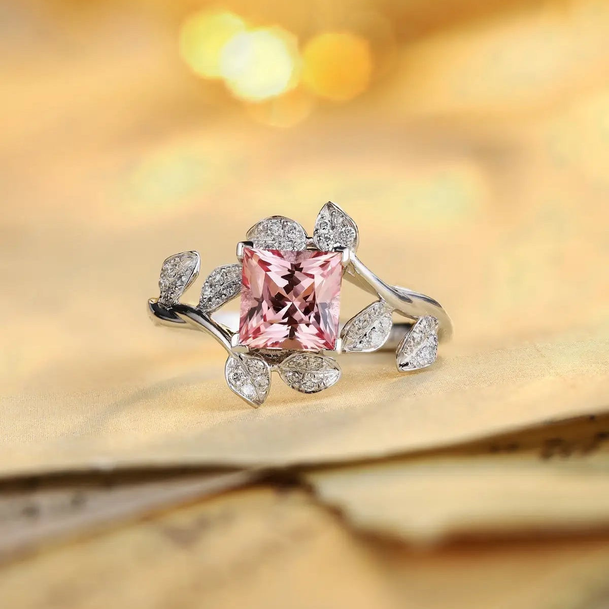 PT950+18K 1.5ct Princess Cut Gold Lab Grown Diamond Ring