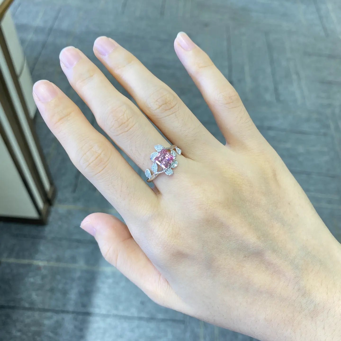 PT950+18K 1.5ct Princess Cut Gold Lab Grown Diamond Ring