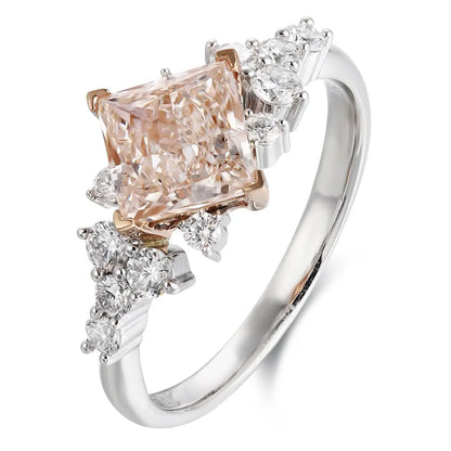 PT950+18K Gold 1.5ct Princess Cut Lab Grown Diamond Ring