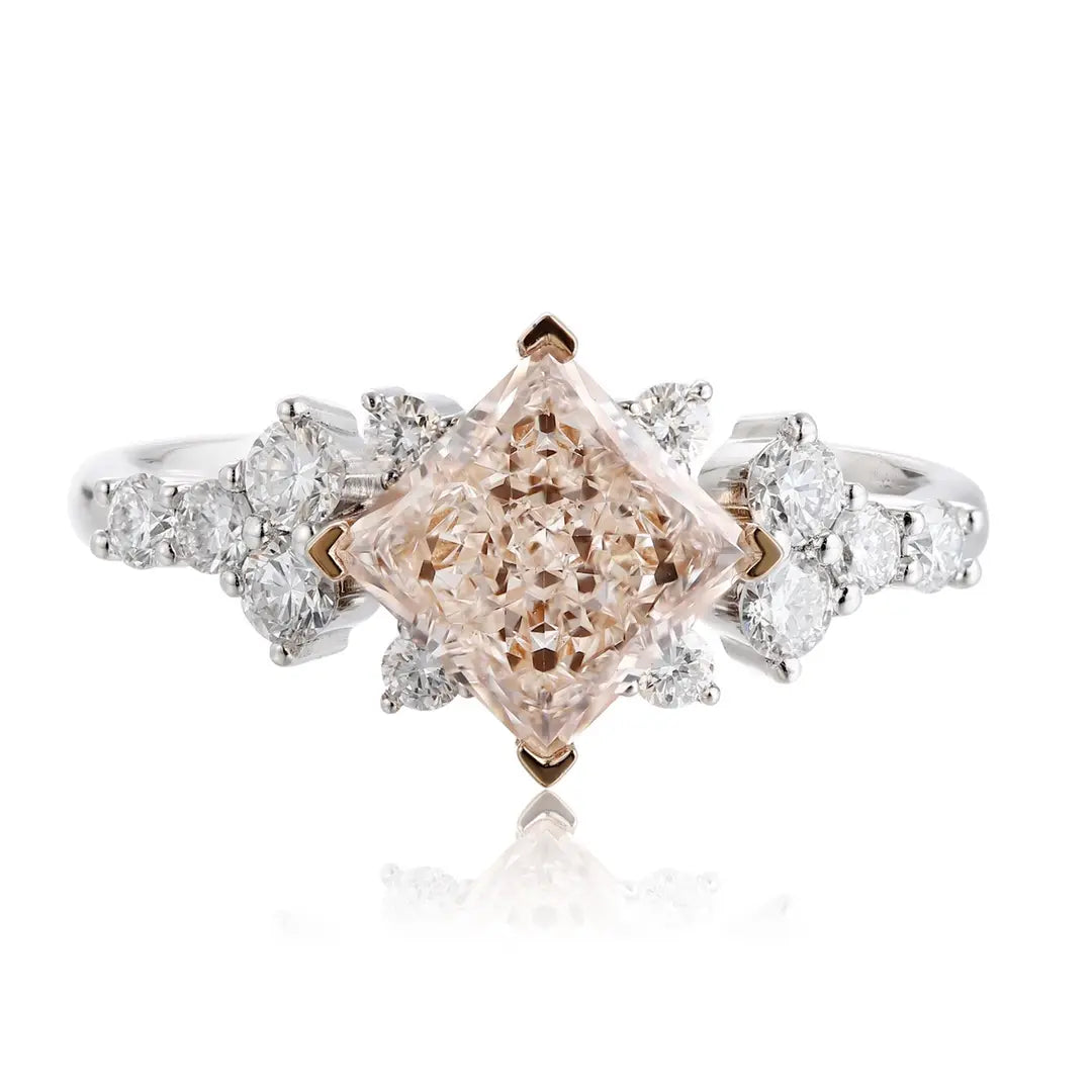 PT950+18K Gold 1.5ct Princess Cut Lab Grown Diamond Ring