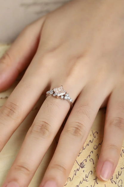 PT950+18K Gold 1.5ct Princess Cut Lab Grown Diamond Ring