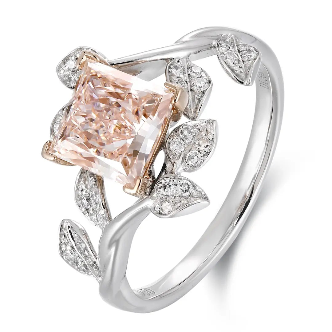 PT950+18K Gold 1.5ct Princess Cut Lab Grown Diamond Ring