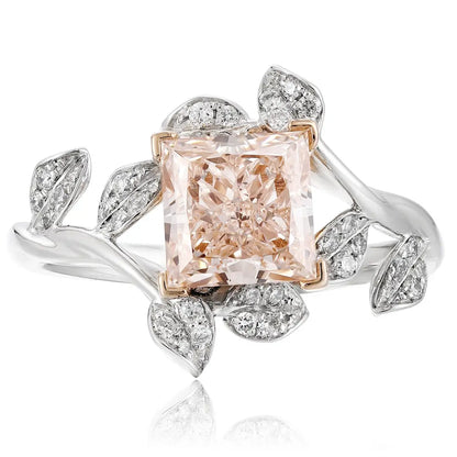 PT950+18K Gold 1.5ct Princess Cut Lab Grown Diamond Ring