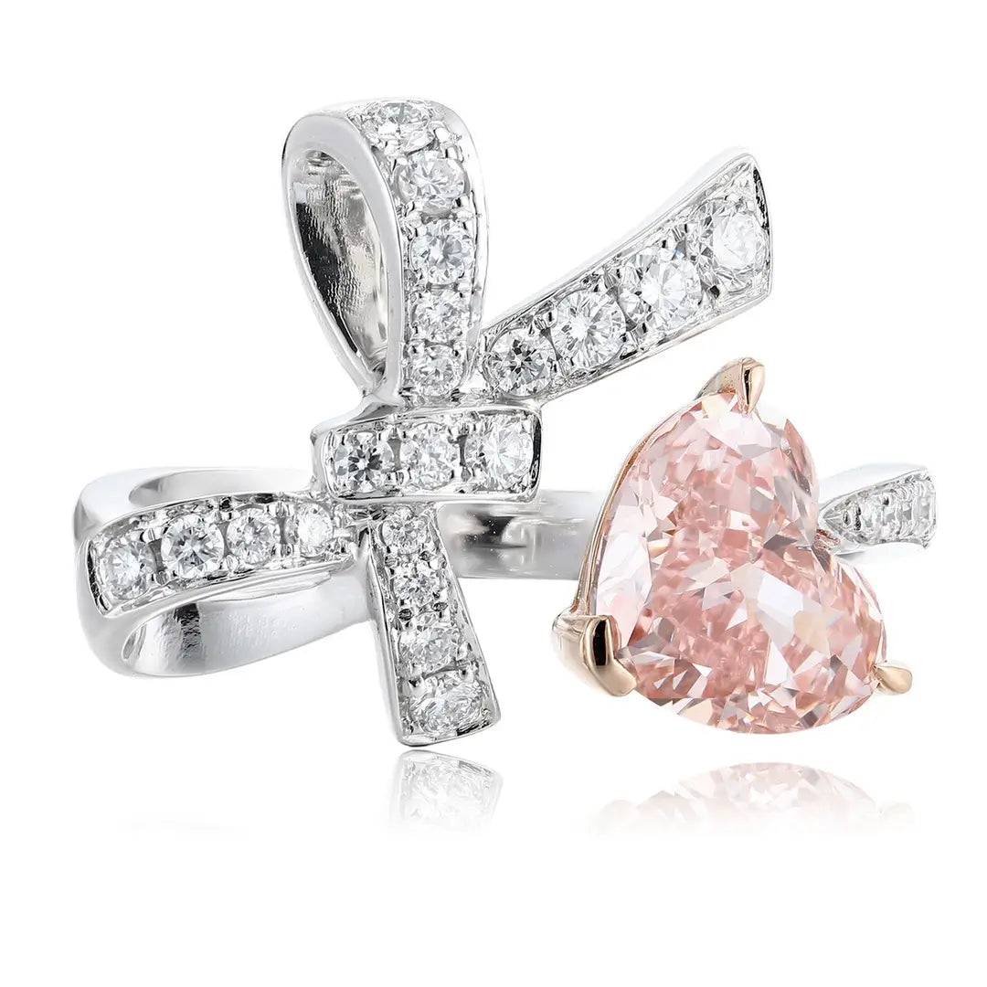 PT950+18K 1.55ct Heart  Shape Lab Grown Diamond Ring