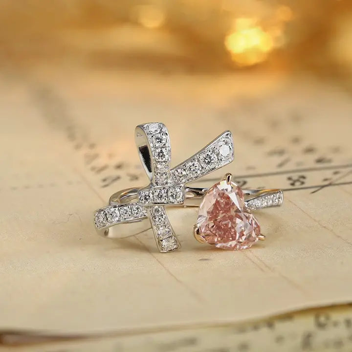 PT950+18K 1.55ct Heart  Shape Lab Grown Diamond Ring