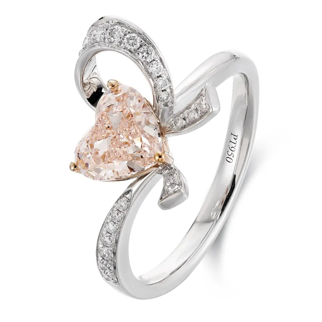PT950+18K Gold 1.05ct Heart Shape Lab Grown Diamond Ring