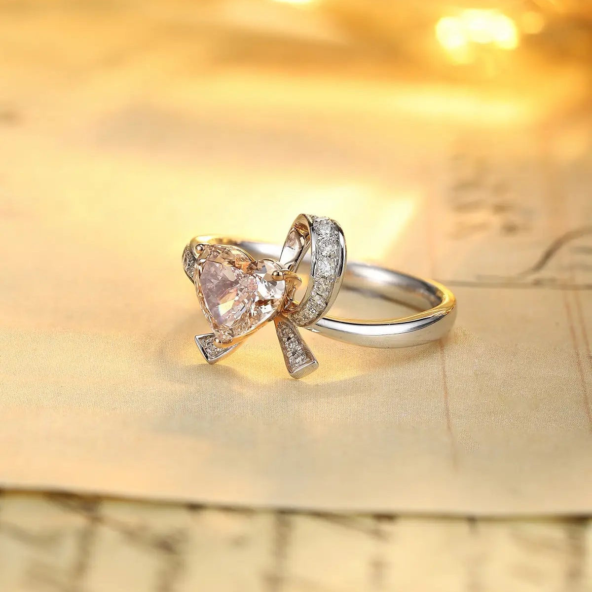 PT950+18K Gold 1.05ct Heart Shape Lab Grown Diamond Ring