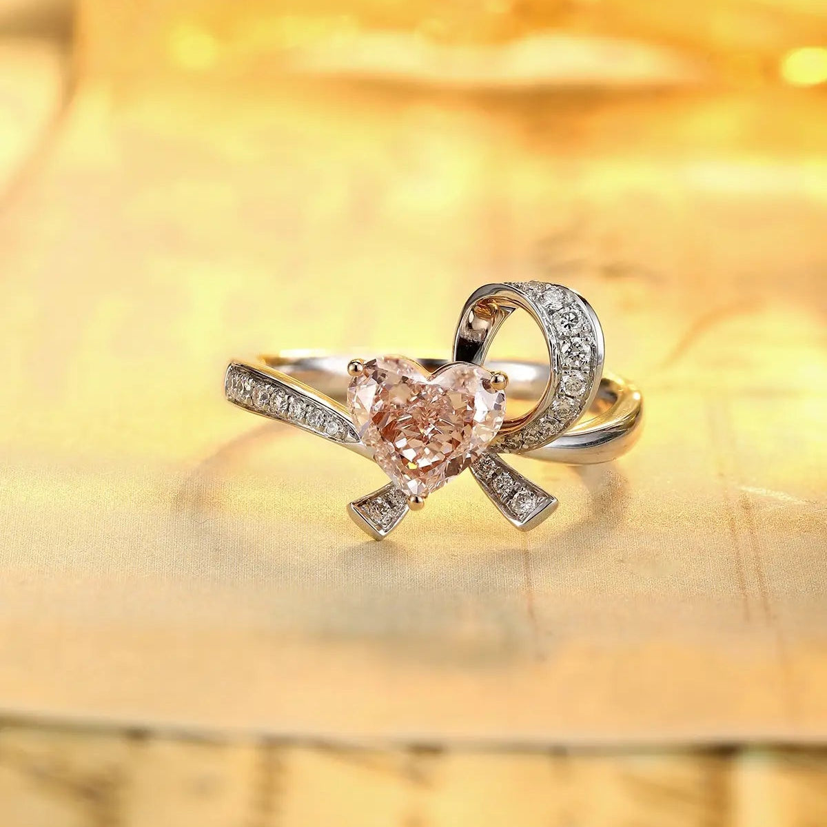 PT950+18K Gold 1.05ct Heart Shape Lab Grown Diamond Ring
