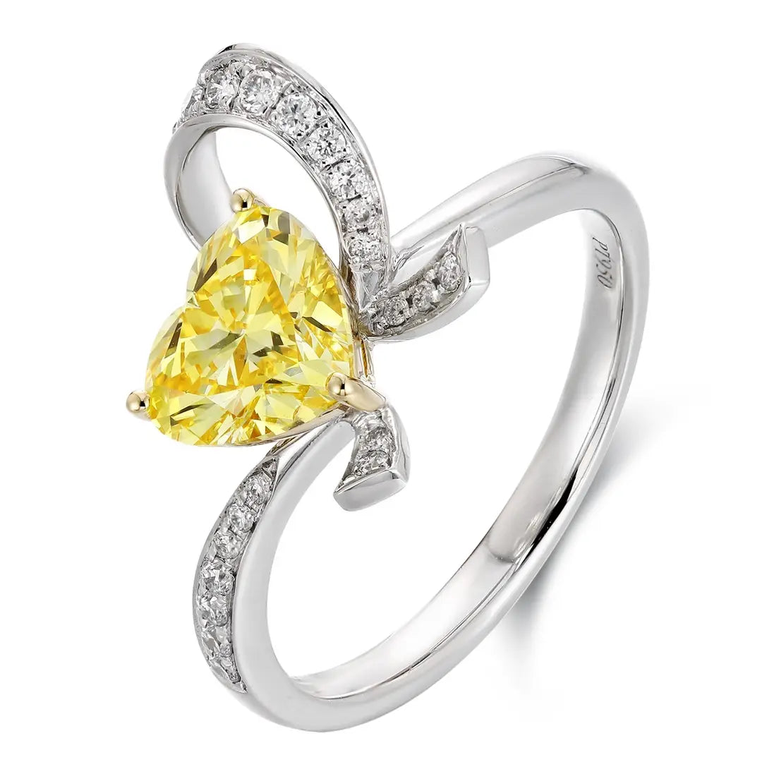 PT950+18K Gold 1.14ct Heart Shape Lab Grown Diamond Ring