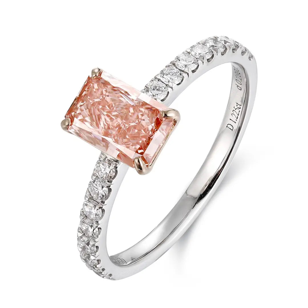 PT950+18K 1.23ct Lab Grown Red Diamond Ring