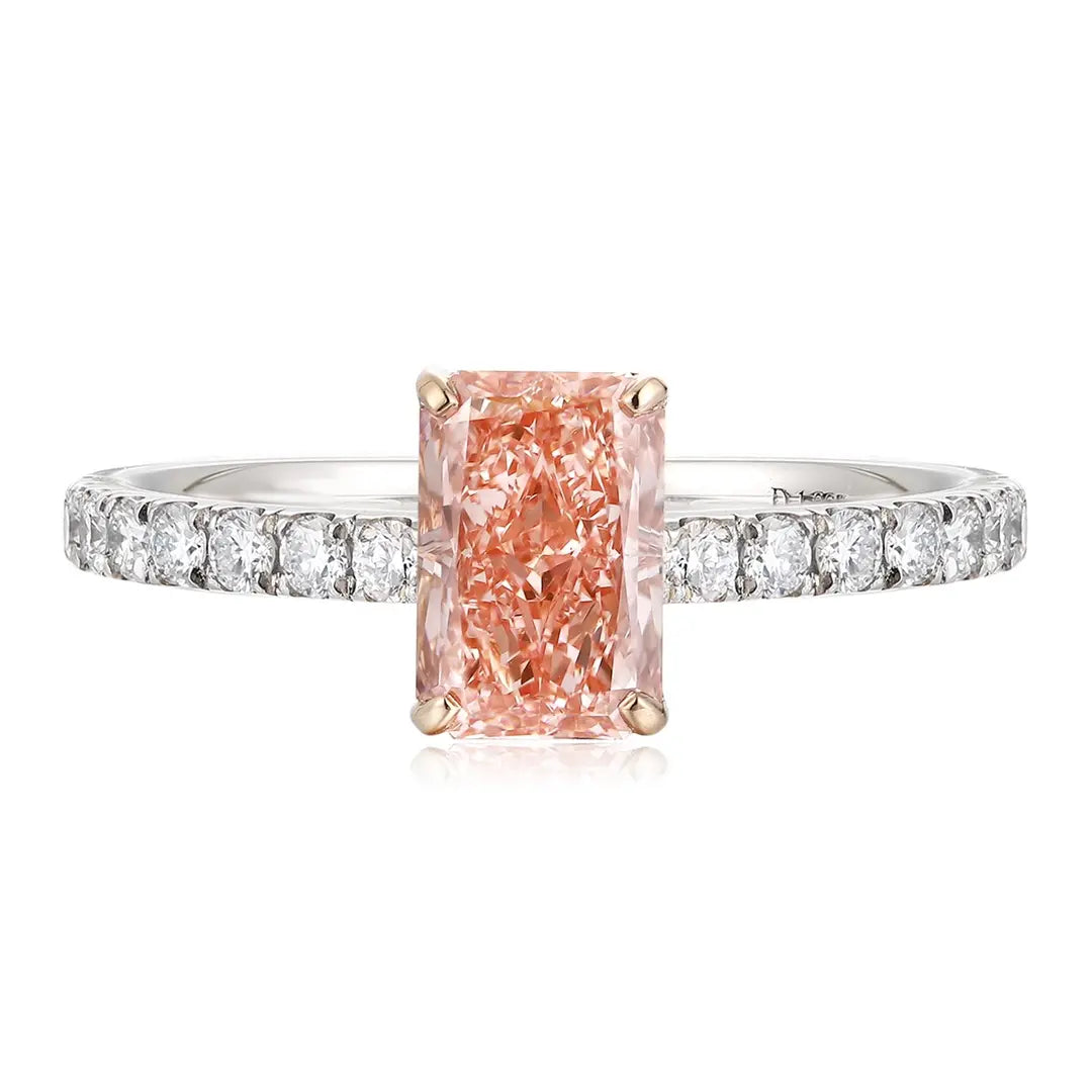 PT950+18K 1.23ct Lab Grown Red Diamond Ring