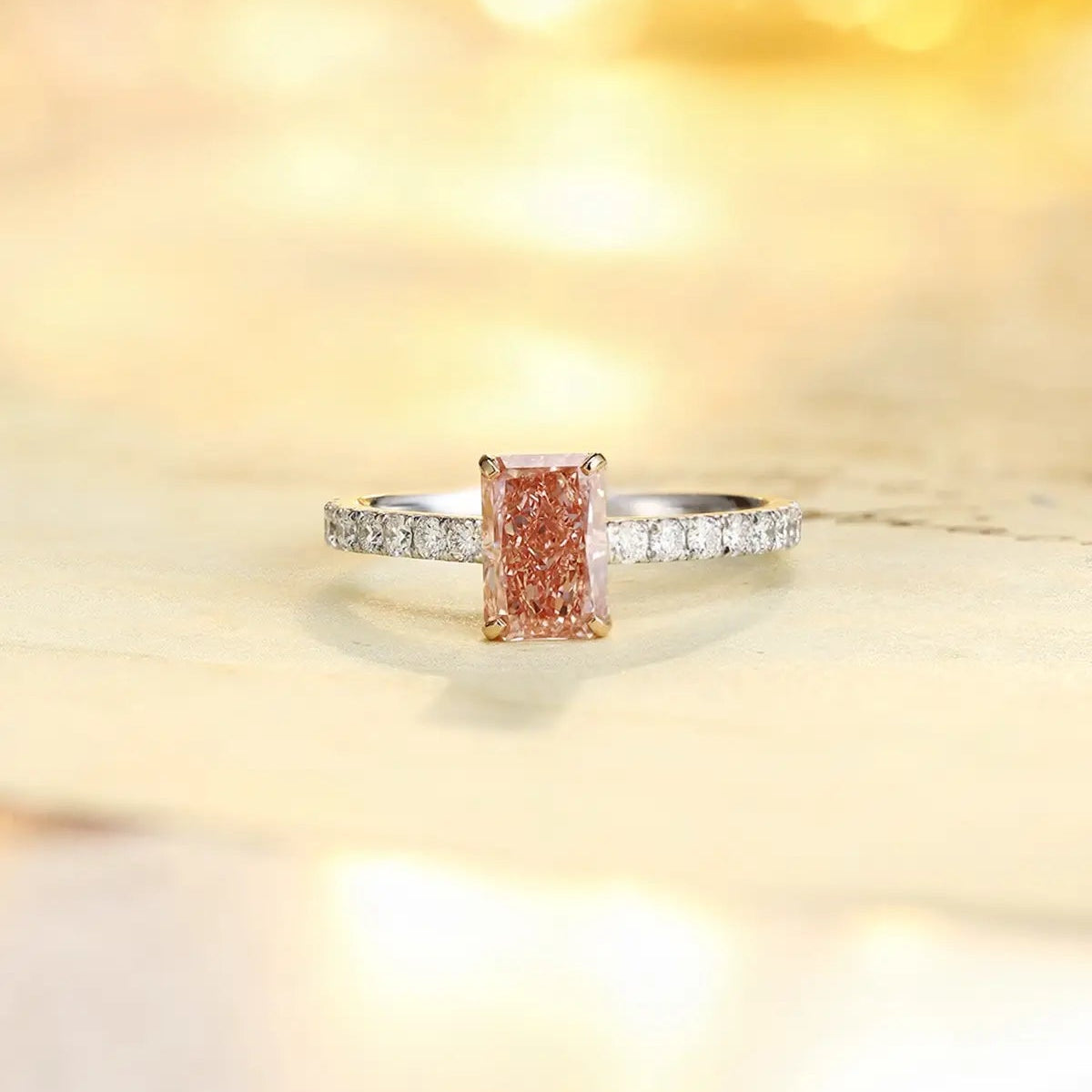 PT950+18K 1.23ct Lab Grown Red Diamond Ring