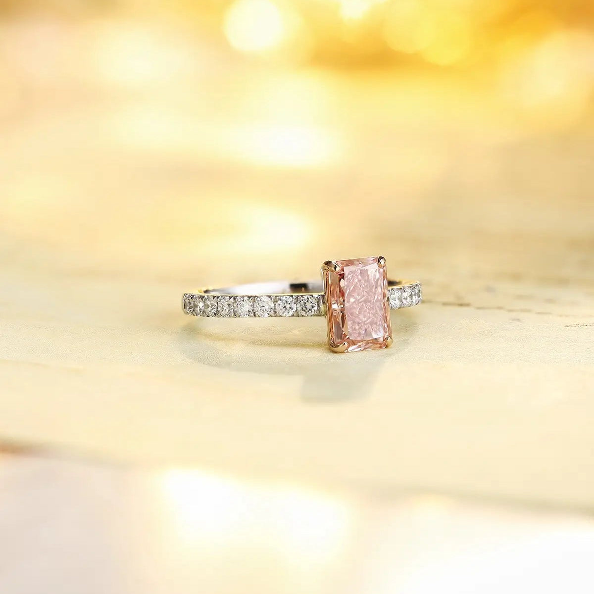 PT950+18K 1.23ct Lab Grown Red Diamond Ring
