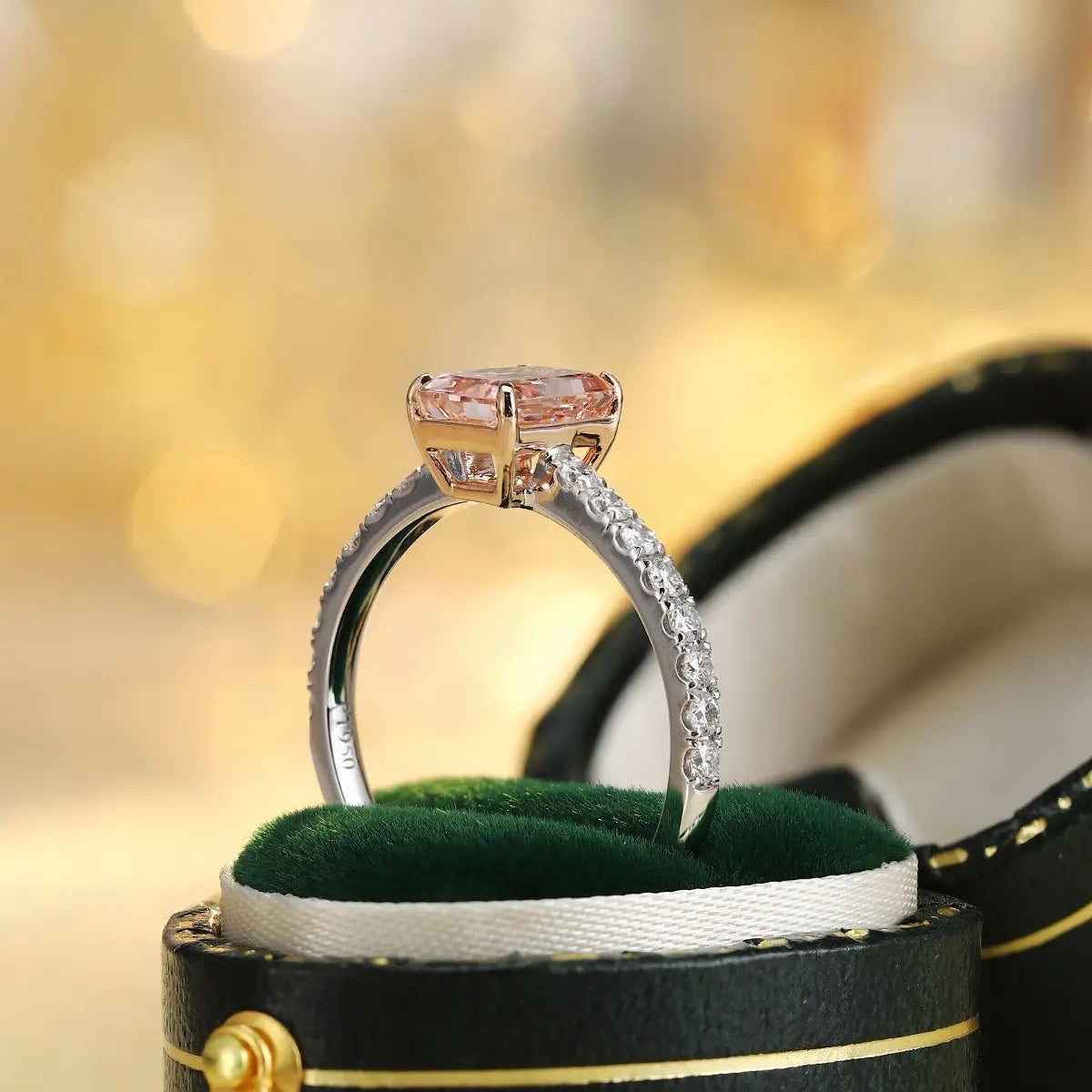 PT950+18K 1.23ct Lab Grown Red Diamond Ring
