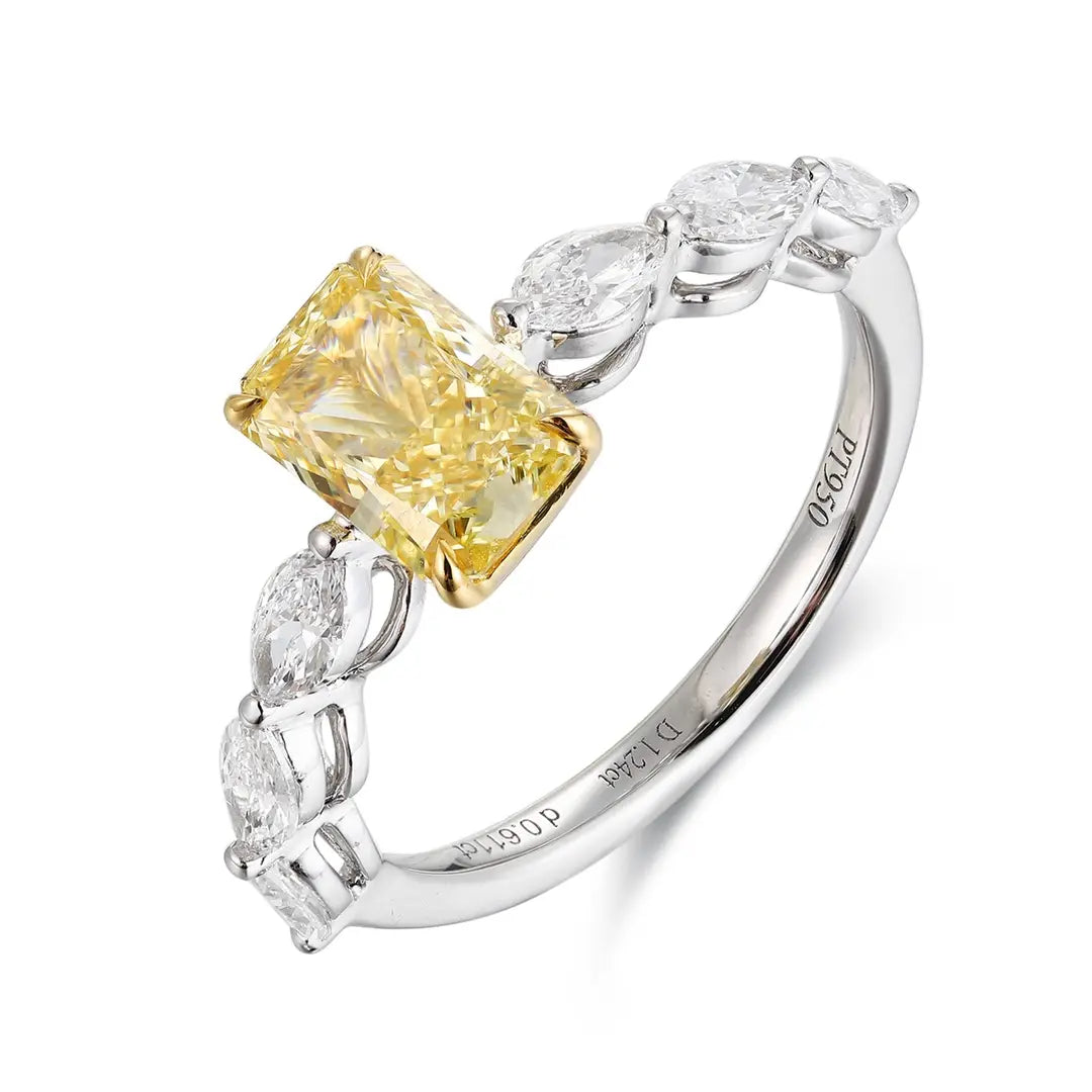PT950+18K 1.24ct Yellow Lab Grown Diamond Ring