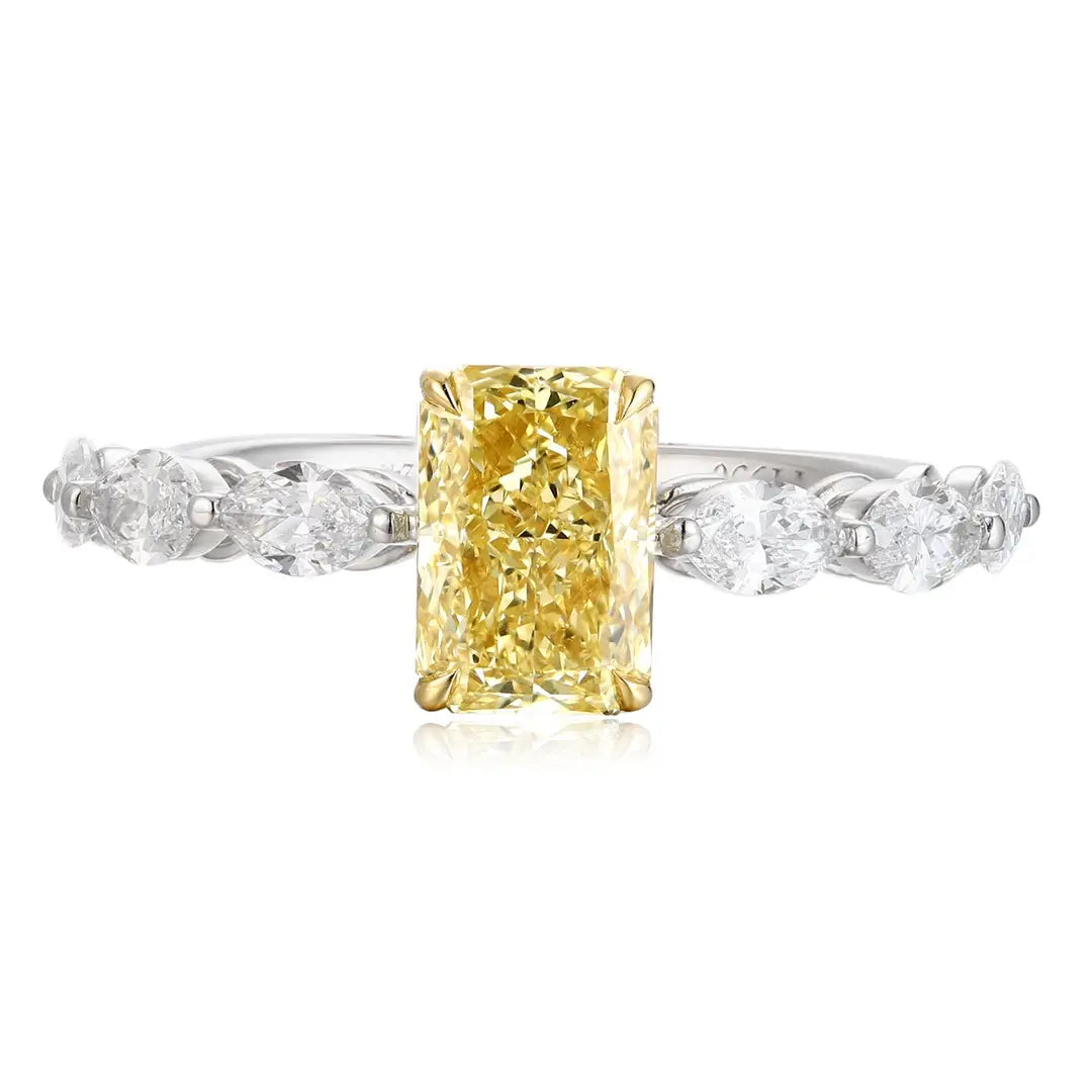 PT950+18K 1.24ct Yellow Lab Grown Diamond Ring
