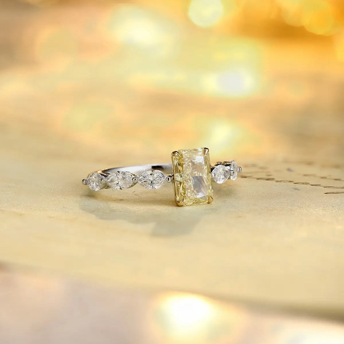PT950+18K 1.24ct Yellow Lab Grown Diamond Ring