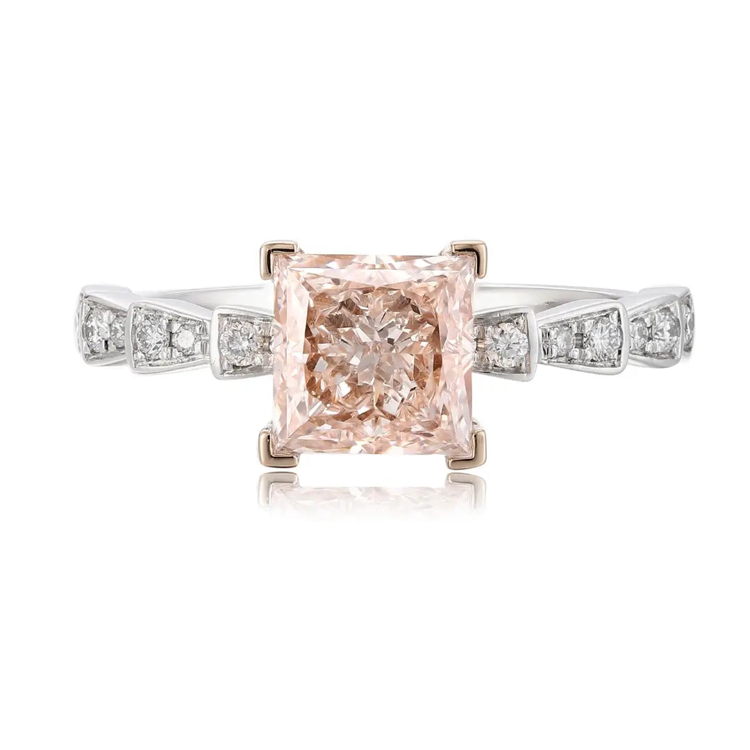 PT950+18K Gold 1.49ct Lab Grown Pink Diamond Ring
