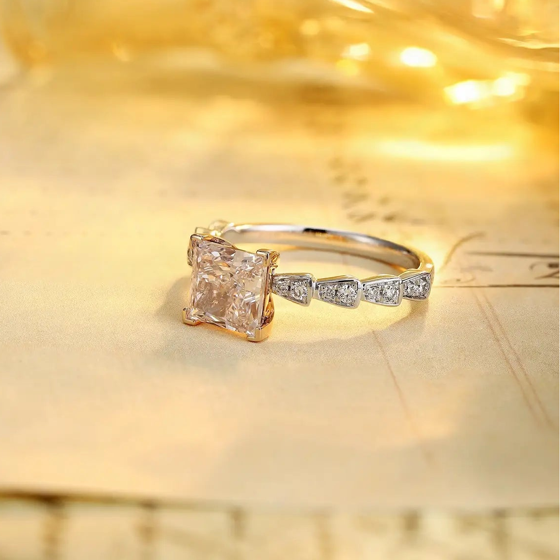 PT950+18K Gold 1.49ct Lab Grown Pink Diamond Ring