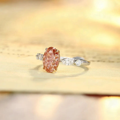 PT950 + 18K Lab Grown Red Diamond Ring