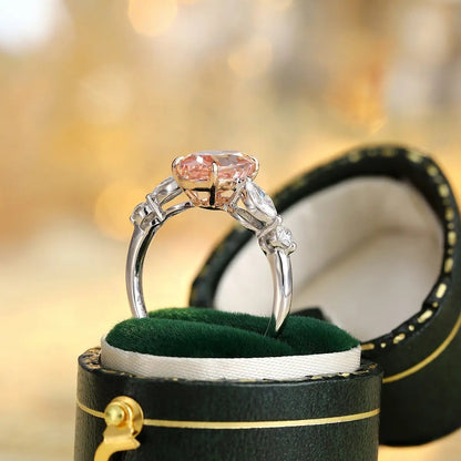 PT950 + 18K Lab Grown Red Diamond Ring