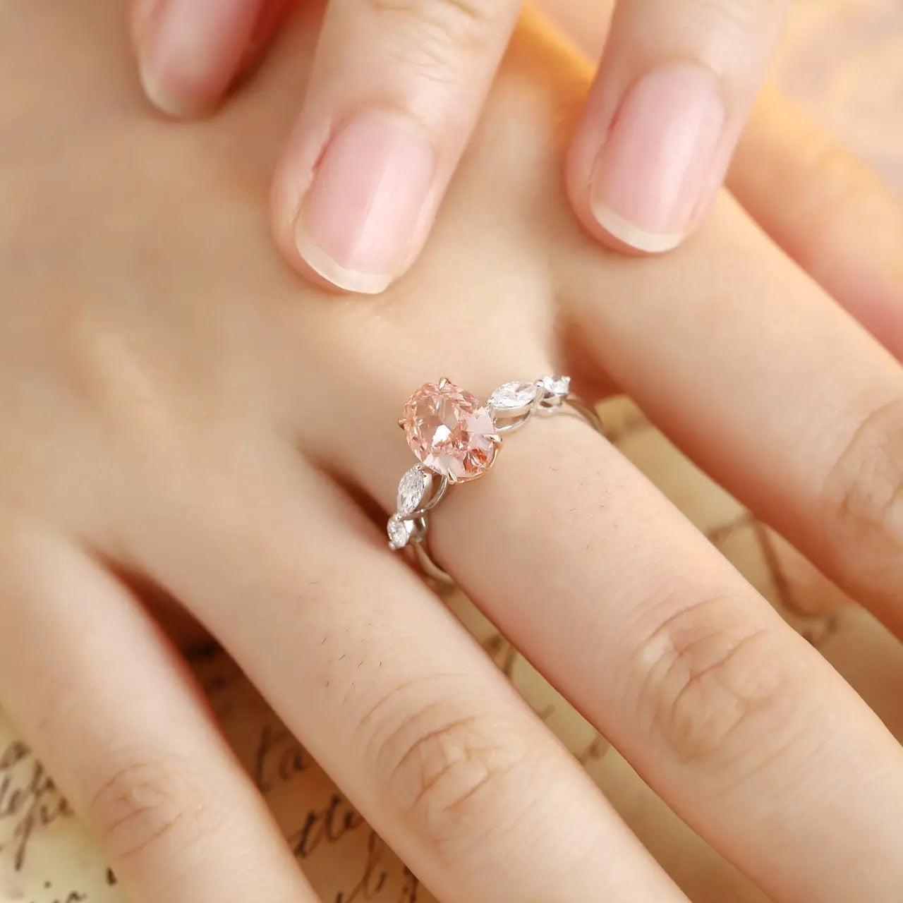 PT950 + 18K Lab Grown Red Diamond Ring