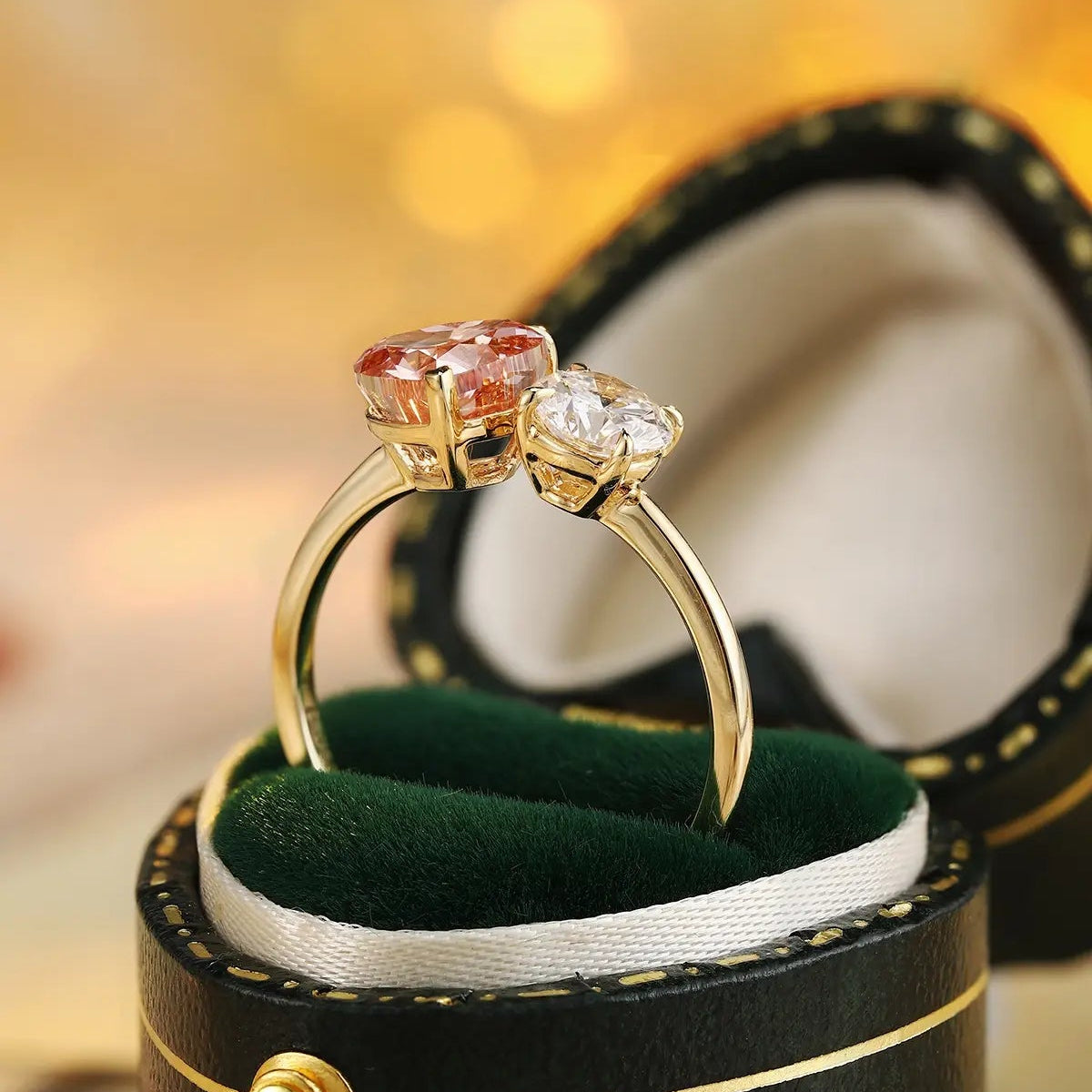 18K Gold 1.43ct Heart Shape Lab Grown Red Diamond Ring