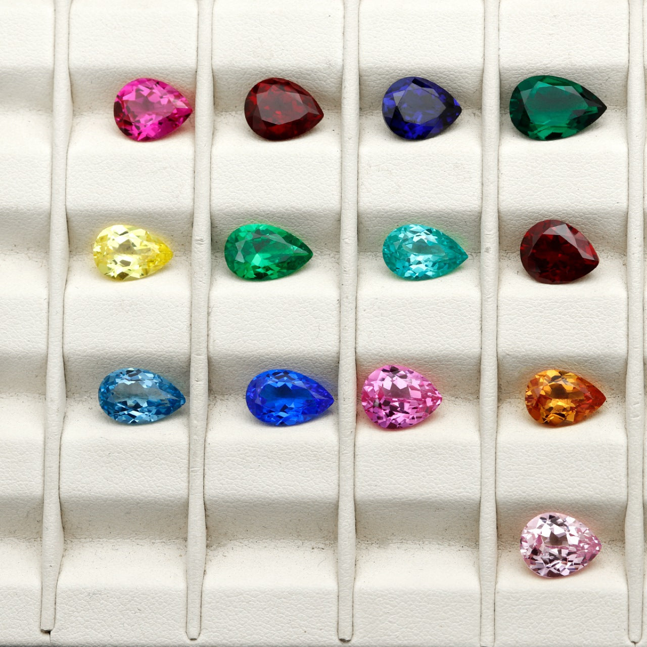 17 Kinds Precision Cut Colored Gemstones | Pear Shape Gemstone Series