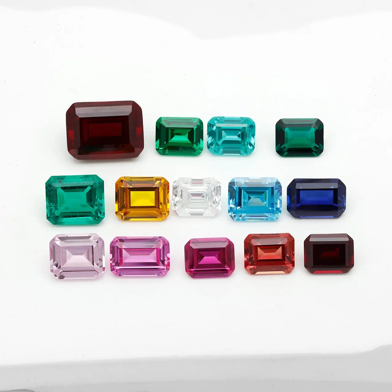 18 Kinds Precision Cut Colored Gemstones | Emerald Cut Gemstone Series