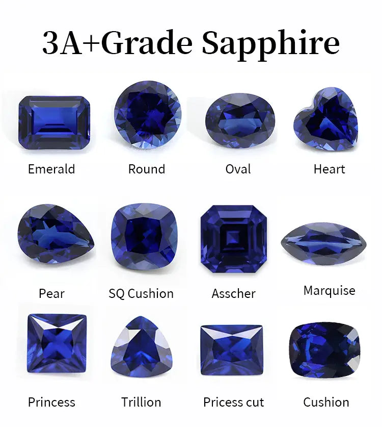 3A+ Precision Cut Flame Fusion Synthetic Royal Sapphire | Combined Shape Gemstone