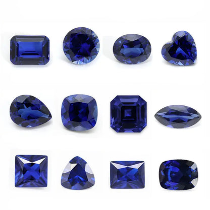 3A+ Precision Cut Flame Fusion Synthetic Royal Sapphire | Combined Shape Gemstone