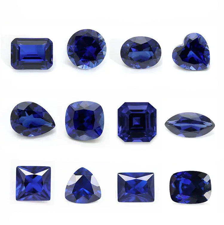 3A+ Precision Cut Flame Fusion Synthetic Royal Sapphire | Combined Shape Gemstone