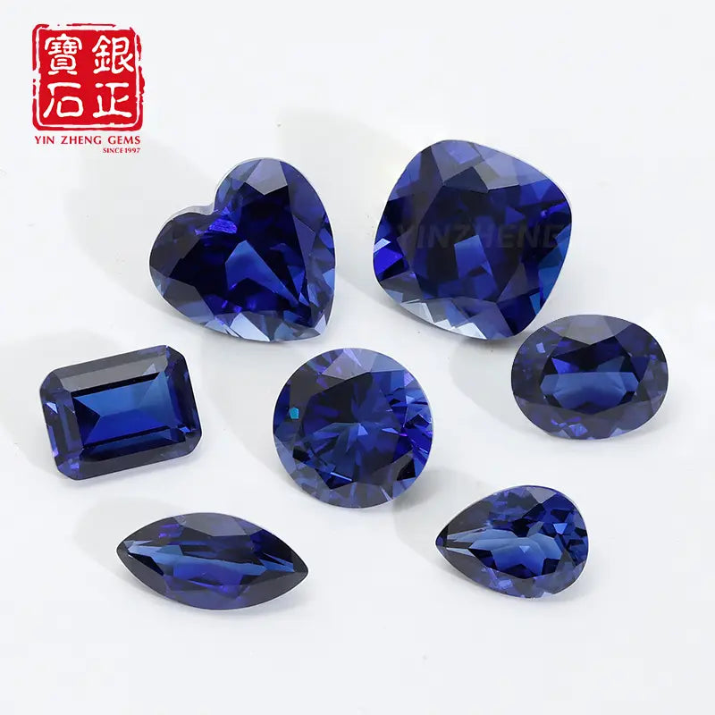 3A+ Precision Cut Flame Fusion Synthetic Royal Sapphire | Combined Shape Gemstone