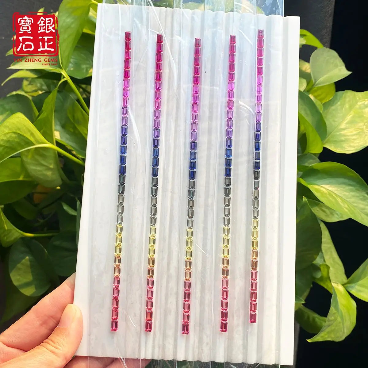 Nano Rainbow Corundum Strip | Tennis Bracelet Accessories