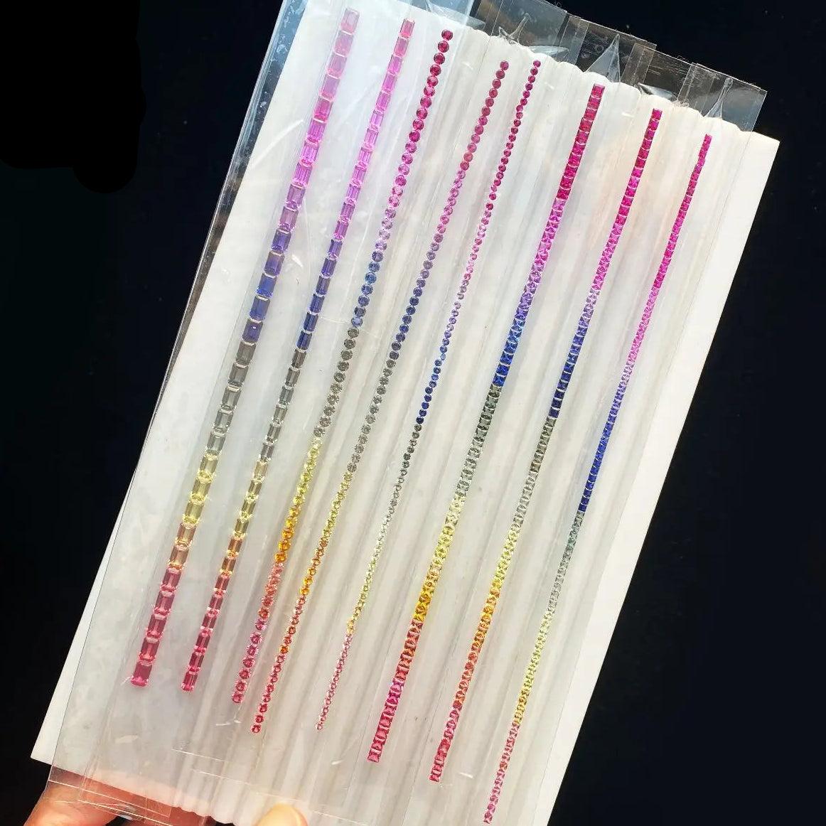 Nano Rainbow Corundum Strip | Tennis Bracelet Accessories