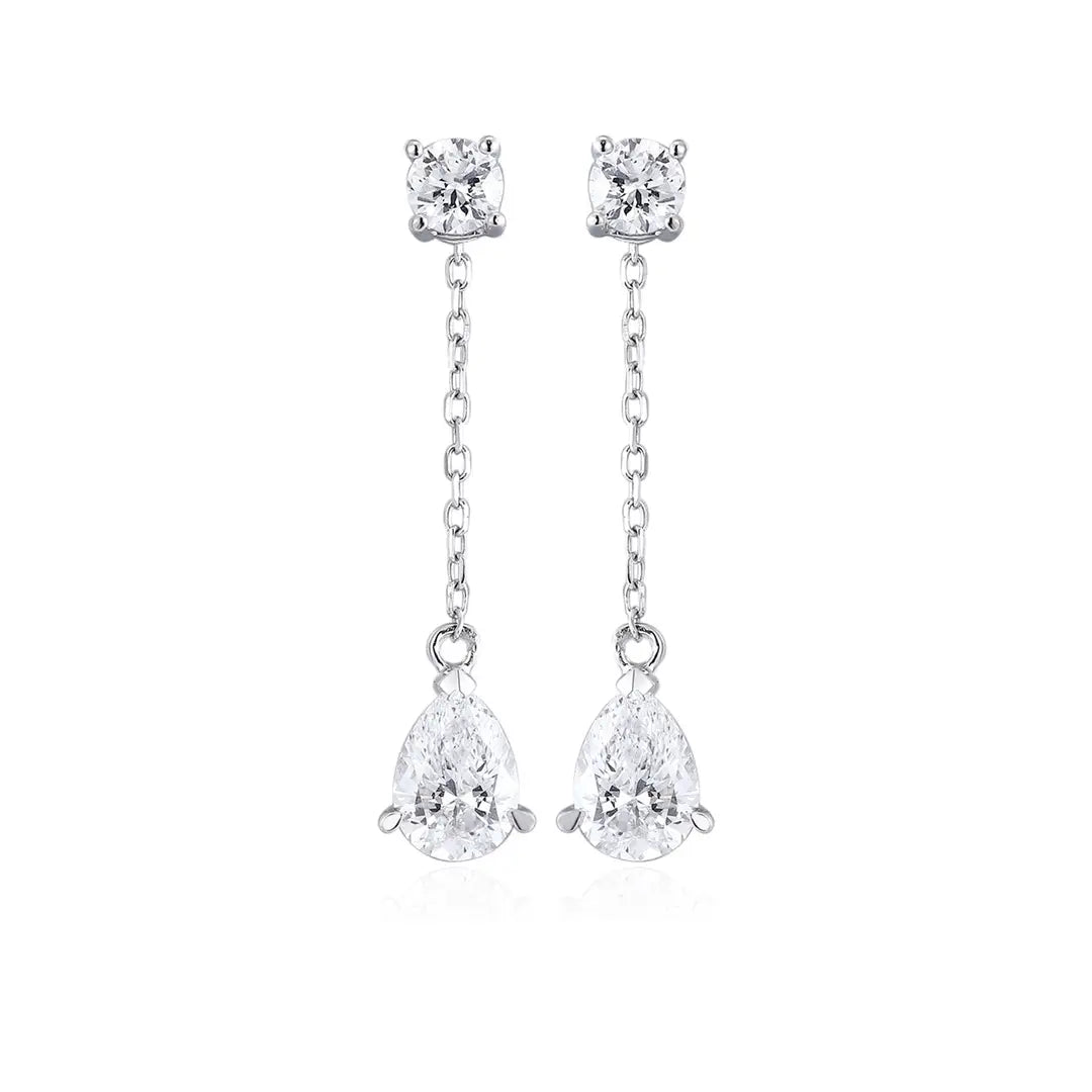 PT950 1ct Pear Shape Lab Grown Diamond Earrings