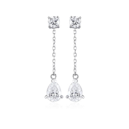 PT950 1ct Pear Shape Lab Grown Diamond Earrings