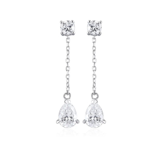 PT950 1ct Pear Shape Lab Grown Diamond Earrings