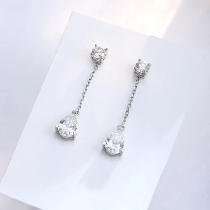 PT950 1ct Pear Shape Lab Grown Diamond Earrings
