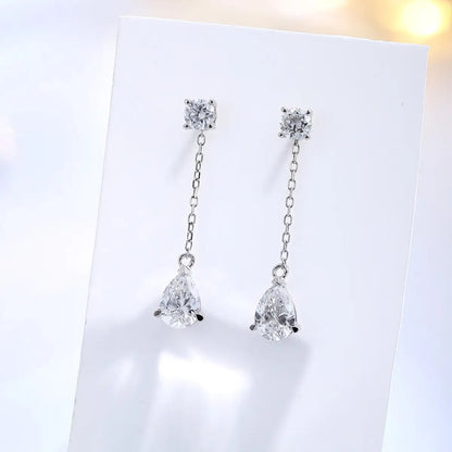 PT950 1ct Pear Shape Lab Grown Diamond Earrings
