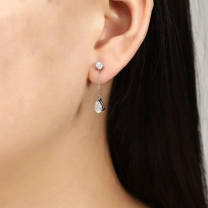 PT950 1ct Pear Shape Lab Grown Diamond Earrings